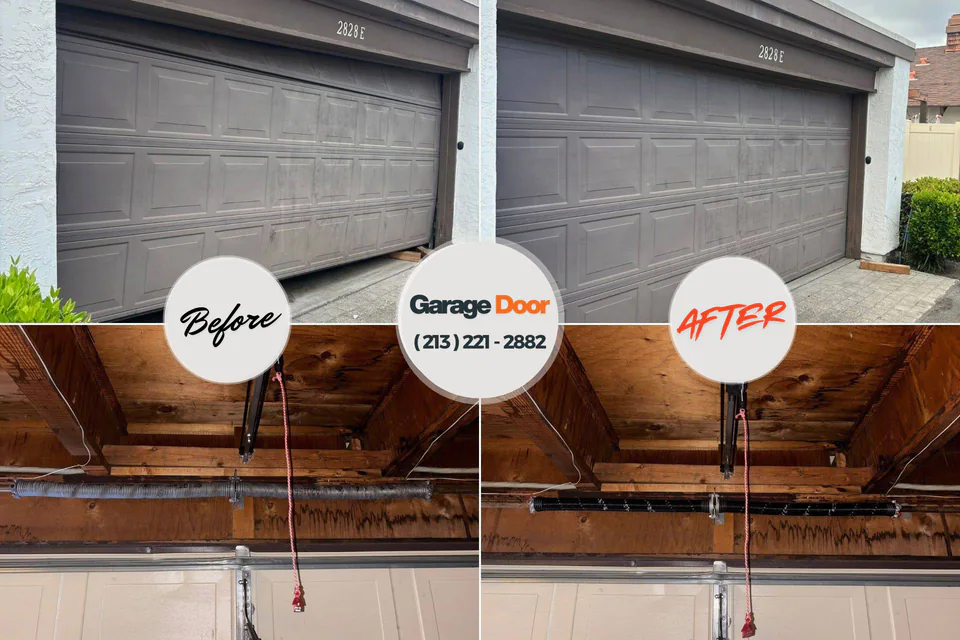 Before and after: garage door opener repair Haynesville, LA